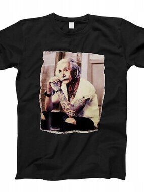 Albert Einstein T-Shirt Tattoo Fresh Funny Meme Graphic Retro Casual
